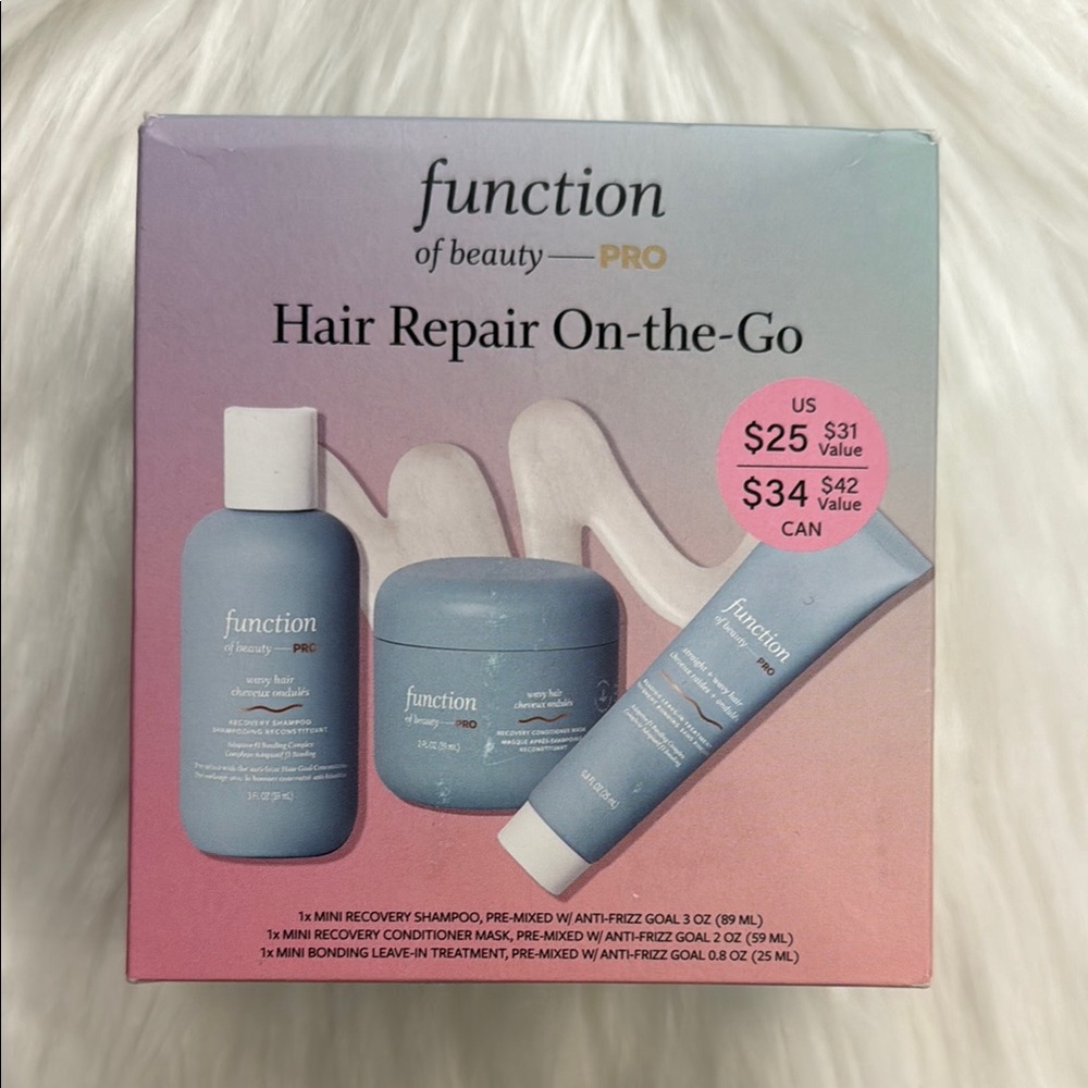 Function of Beauty PRO Mini On the Go Bond Repair Set for Wavy Hair
